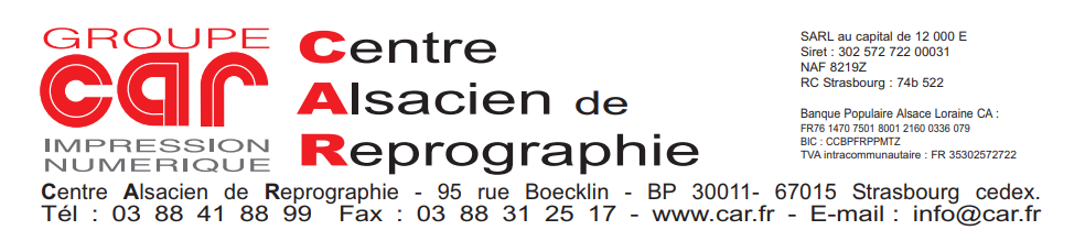 Papier-en-tête Car Impression