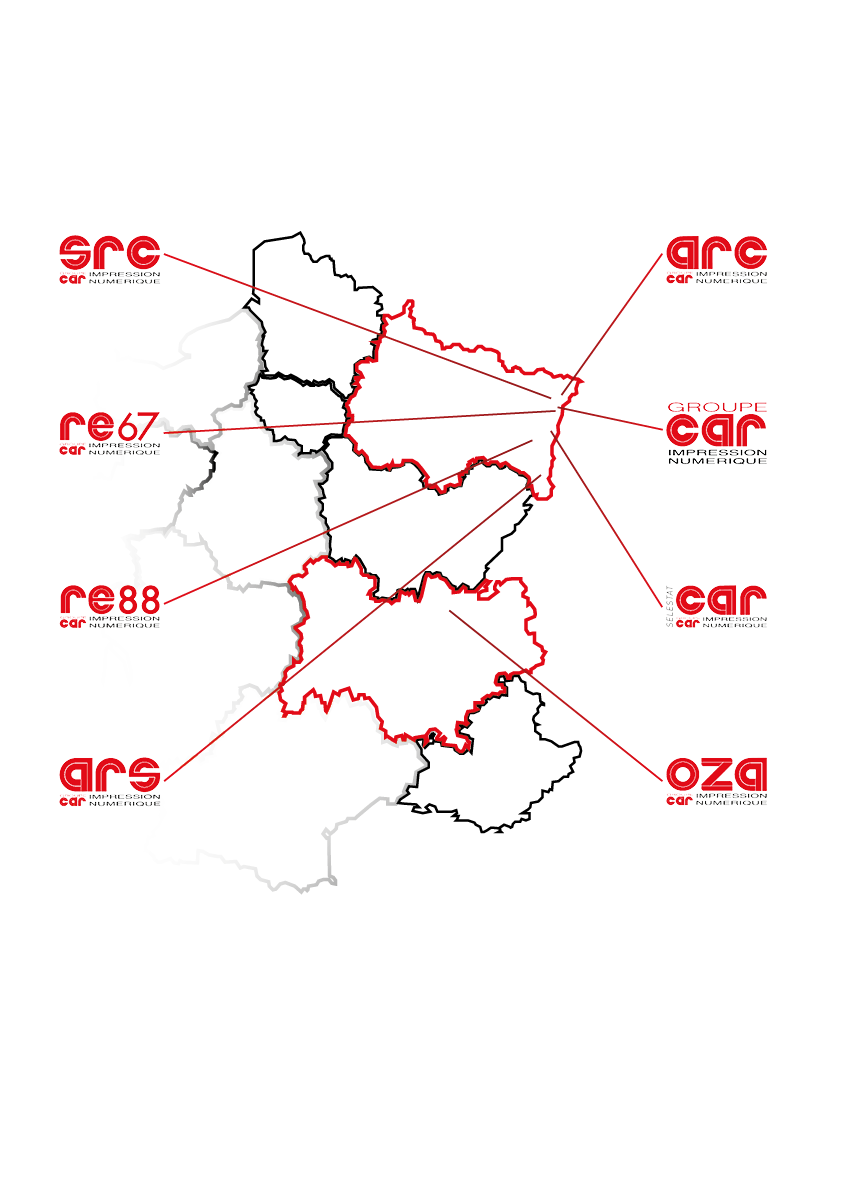 carte des agences du groupe CAR à travers la France